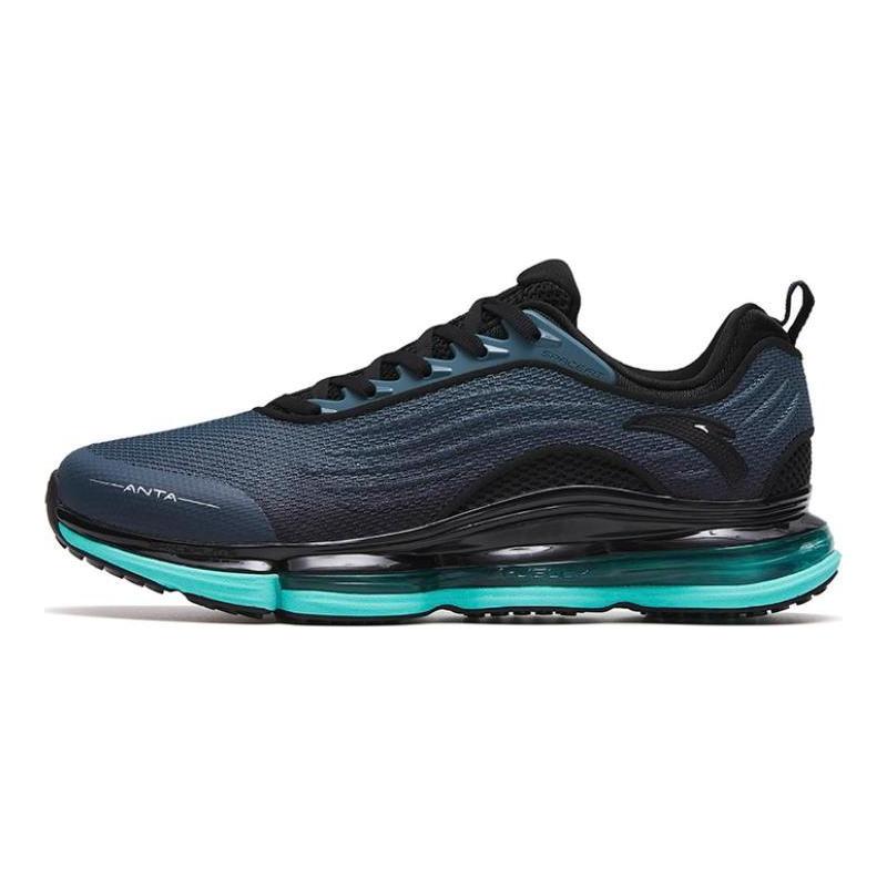 Anta Slip Resistant Abrasion Resistant Low Top Running Shoes Men's Black Green 112315501-1