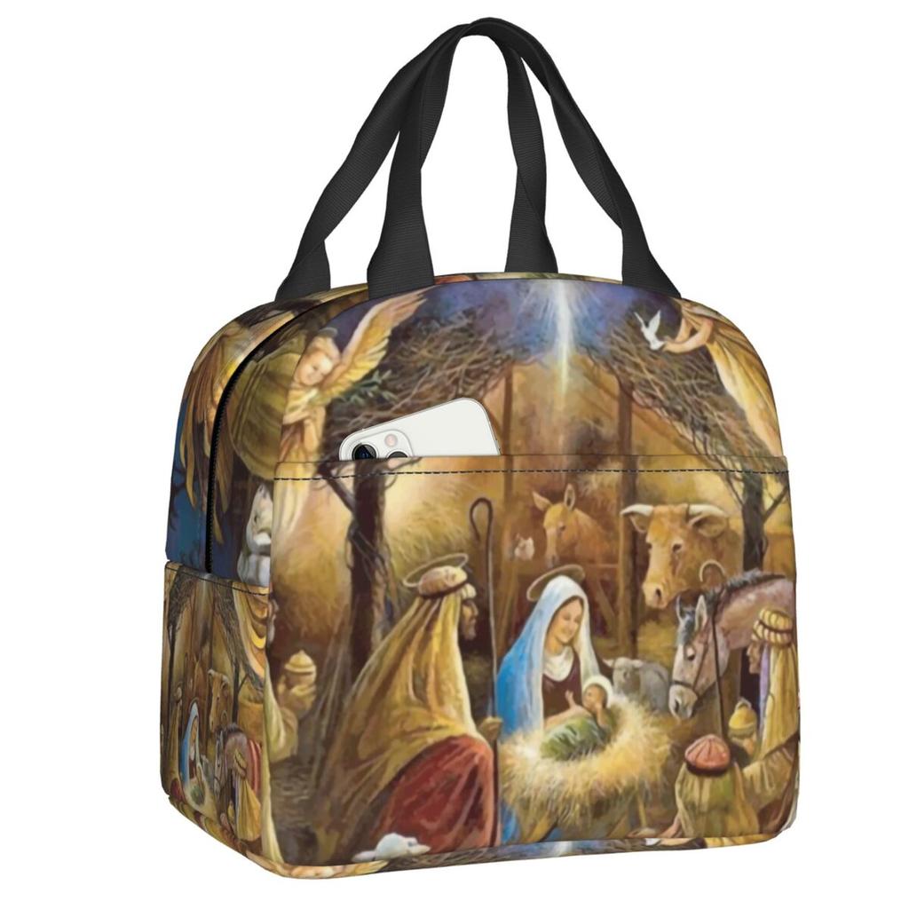Divine Mercy Lord Jesus I Trust In You Thermal Insulated Lunch Bag Women Jesus Portable Lunch Tote Multifunction Food Box
