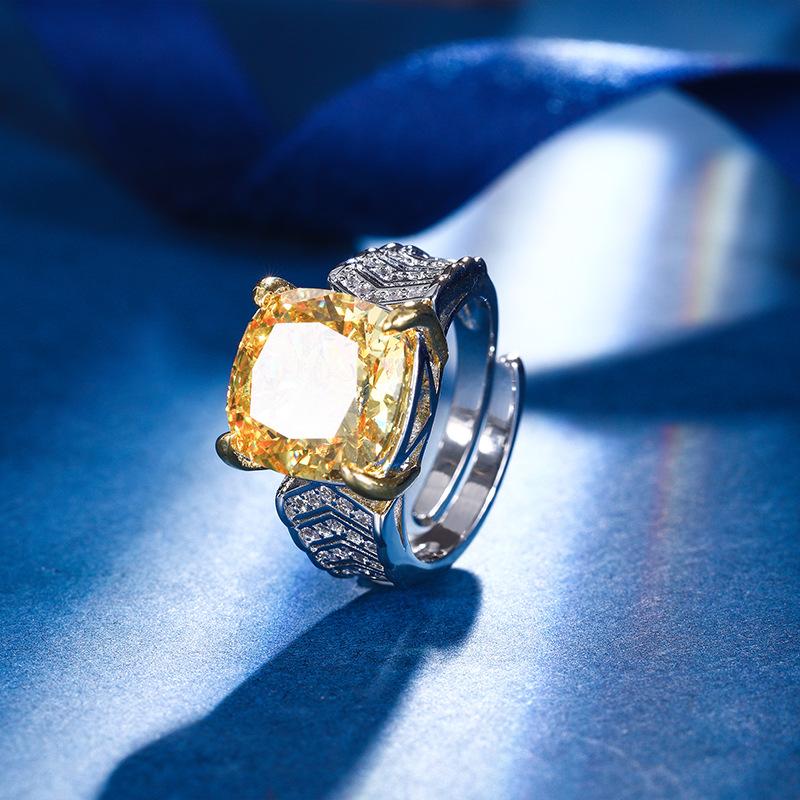 

Ювелирные изделия Высокоуглеродистый бриллиант Огранка «Ледяной цветок» Медь, инкрустированная желтыми бриллиантами Легкий люкс Комплект Женский 12 * 12 * 10 * 10