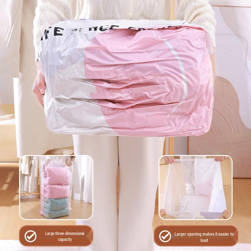 Thickened Vacuum Compression Storage Bags for Clothes and Comforters - Moisture-Proof, No Pump Needed