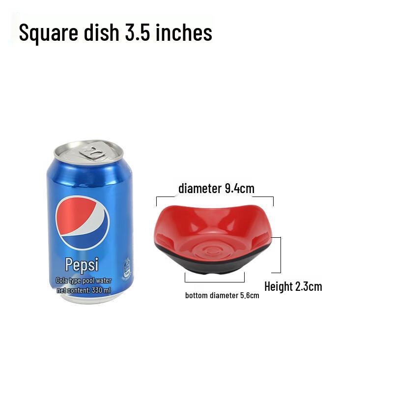 Qianxing Black Red Melamine Dinner Plates & Dishes (50-Pack)