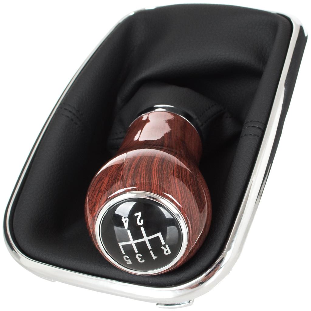 VW Golf IV 98-05 Pomello Cambio Legno + Soffietto + Cornice Cromata