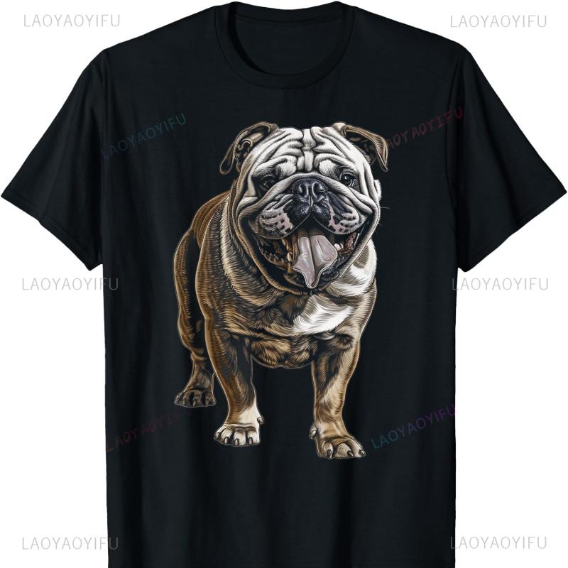 Bulldog Dog Animal Graphic Tees for Men Boys Girls T-Shirt Oversized T Shirt Clothing Shirts for Goth Tops unisex