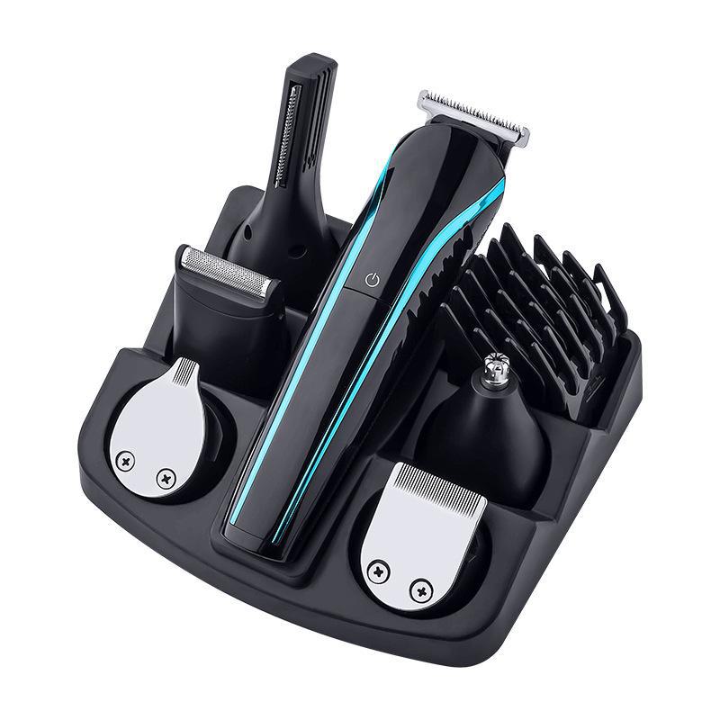 USB Rechargeable Multifunctional Electric Hair Clipper: 6-in-1 Professional Set for Salons