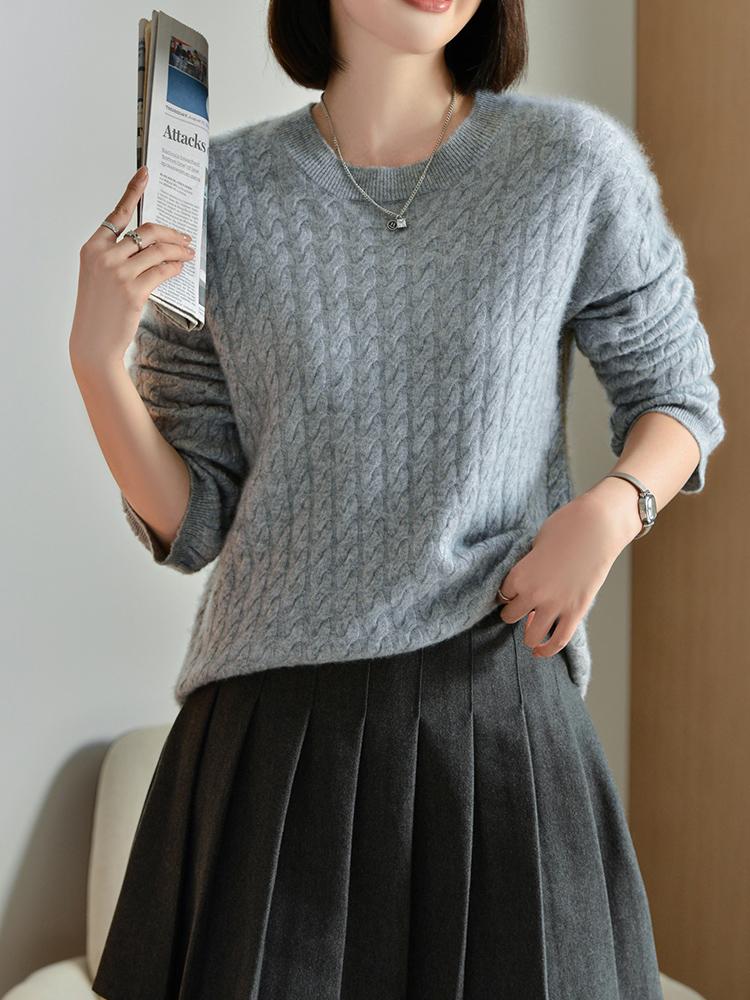 Women's Cashmere Sweater Qinghe Cashmere 30% Cashmere 70% Wool Autumn and Winter Cashmere Pullover Soft and Warm