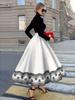 Four Seasons Four Season Casual Style Black Lace Trimmed Half Skirt