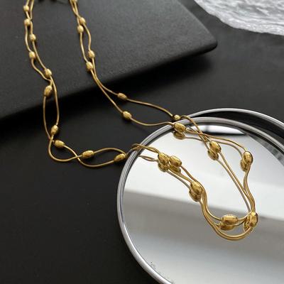 Elegant Titanium Steel Necklace - Lightweight, Non-Fading, Versatile, and Stylish for Layering.