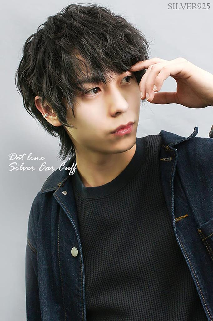 Shinjuku Gin No Kura Dot Line Silver 925 Ear Cuff (Single Earring) for Women, Non-Pierced Earrings