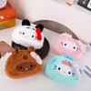 Japanese Cute Cat Plush Pencil Case: High Capacity Student Stationery Bag