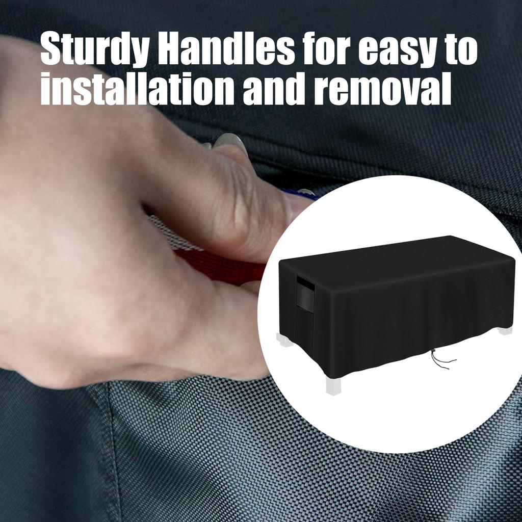 Modern Black Cover for Fire Pits for Rectangular Pits Features Close Fit Cord Buckles Waterproofed Outdoor Guard