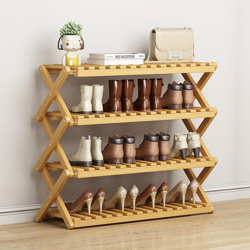Portable Folding Shoe Rack, Required Space Saving Shoe Shelf for Dormitory Apartment Rental, Multi-Tier Shoe Organizer Storage