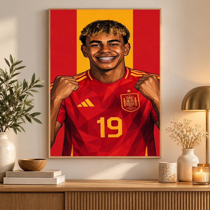 Lamine Yamal Diamond Painting Kit 5D Full Drill DIY Diamond Mosaic Wall Art Home Decor