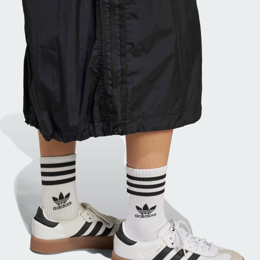 Adidas Originals Ss25 Woven Mid Skirt Fashion Comfortable Soft Skin-Friendly Casual Long Skirt Women Skirts Black JD2581