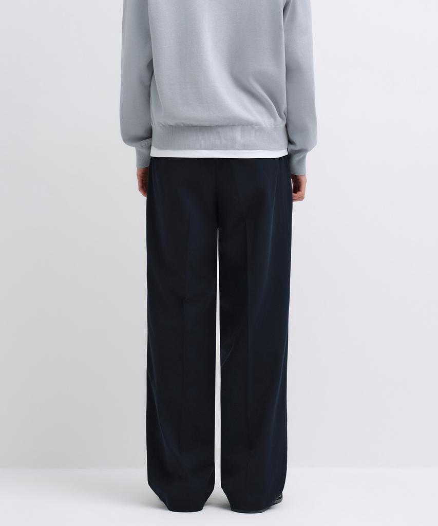 MUSINSA STANDARD Real Wide Hidden Banding Slacks [Navy]