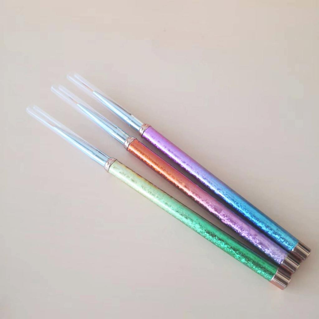 Professional Private Label 3 Pcs Rainbow Color Nail Art Painting Brush Thin Liner Brush