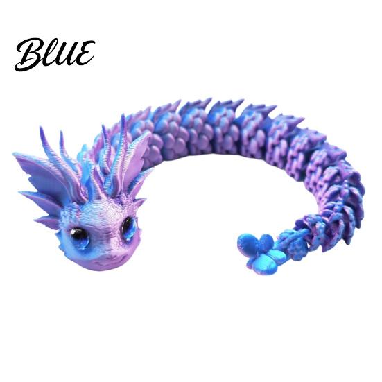 Desk Accessories for Women 3D Printed Articulated Dragon Fidget Toy Cute Ornaments Kawaii Cherry Blossom Decor Stress Relief Toy Adults Fantasy