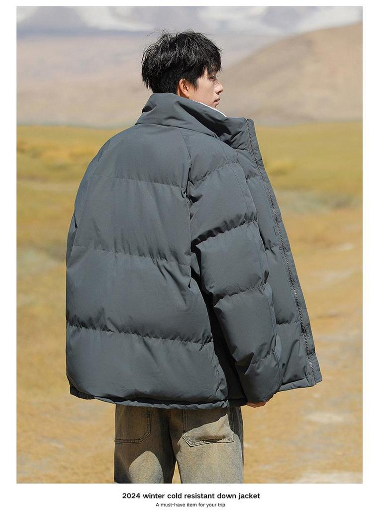 Men's 2025 Lambswool Cotton Padded Jacket - Velvet-Lined, Thick Stand Collar, Winter Warmth & Cold Protection