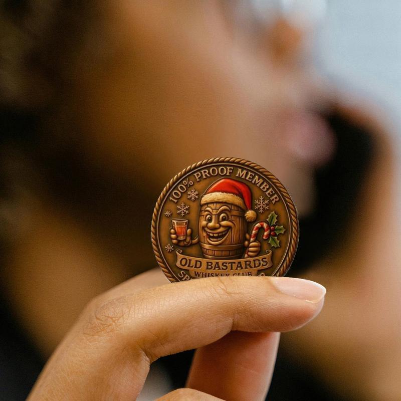 Flat Santa Claus Challenge Coin Commemorative Collectible Coin Gift