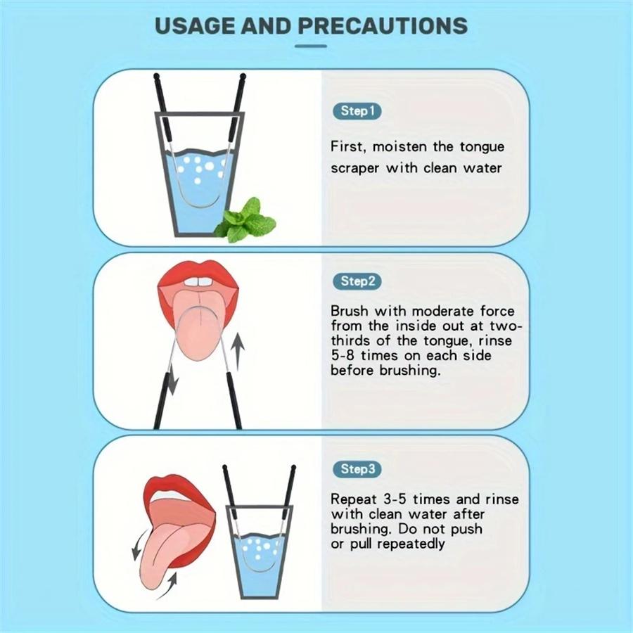 1 Stainless Steel Tongue Scraper, Fresh Breath, Suitable for Low Allergy Tongue Cleaning Tools for Adults and Children, Effectiv