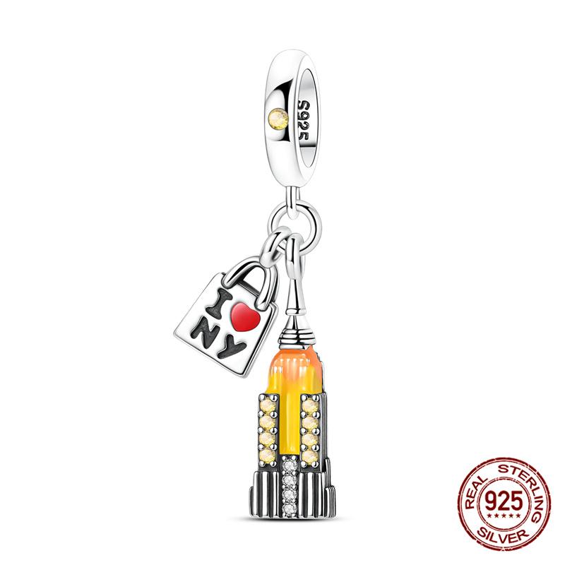 New 100 Copper Roman Colosseum Empire State Building Charm Bead Charms Compatible With Authentic Bracelets Do It Yourself Jewellery Making Womens Gi