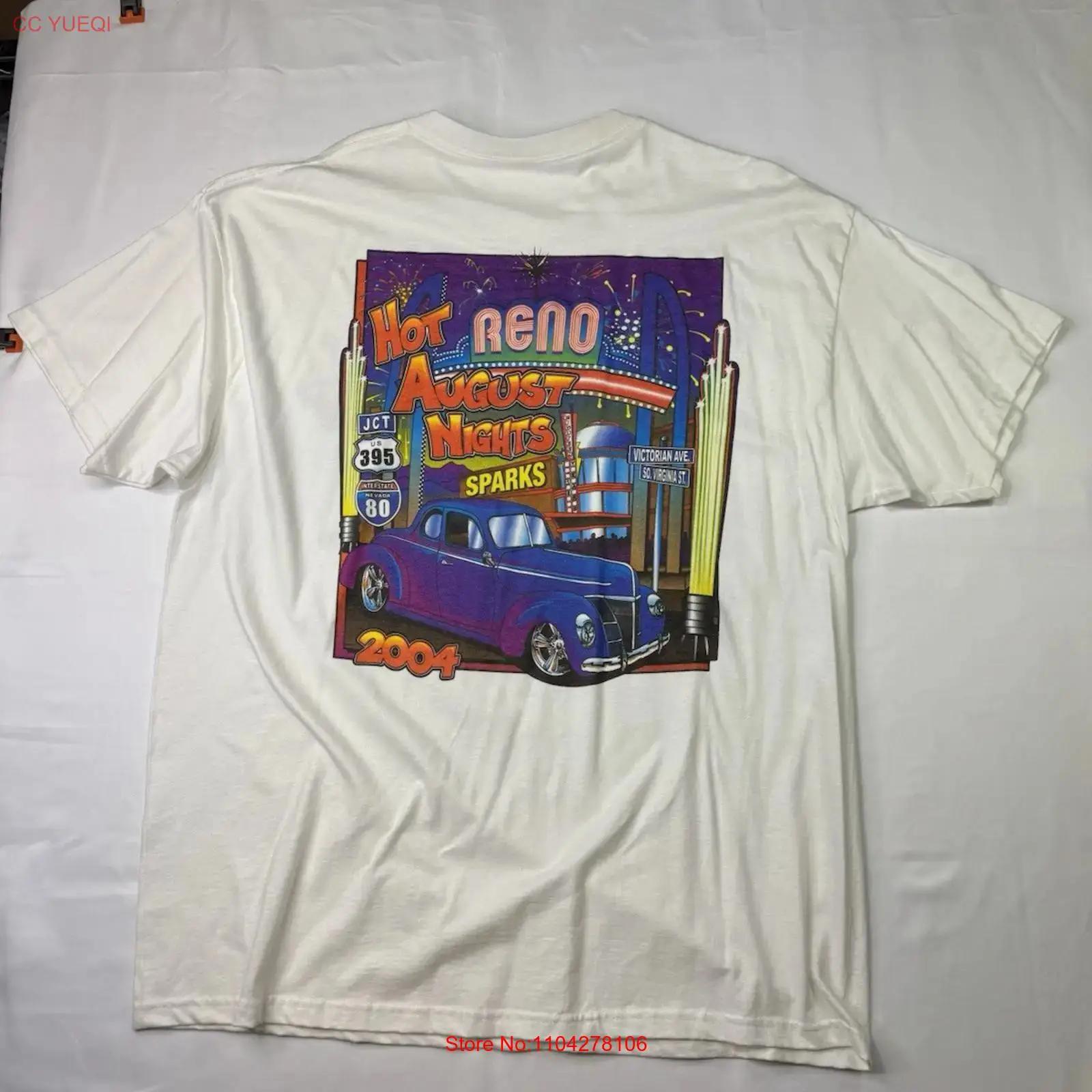 

Reno Sparks Hot August Nights T Shirt Mens Size XL White Vtg 2004 Classic Cars vintage Washed Versatile designer clothes 5XL різнокольоровий