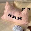 Plaid Bow Knot Pillow Cover Korean Y2k Fashions Girlish Heart Blackpink Room Decor Sleeping Pillow Cover Bedroom Decoration Gift