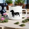Lustiger Dackel-Druck Kreative Emaille-Tasse Kaffee-Weintassen Cartoon-Hunde Pfote Party-Getränk Bier Saft Milch Tassen Geschenke für Liebhaber Hund