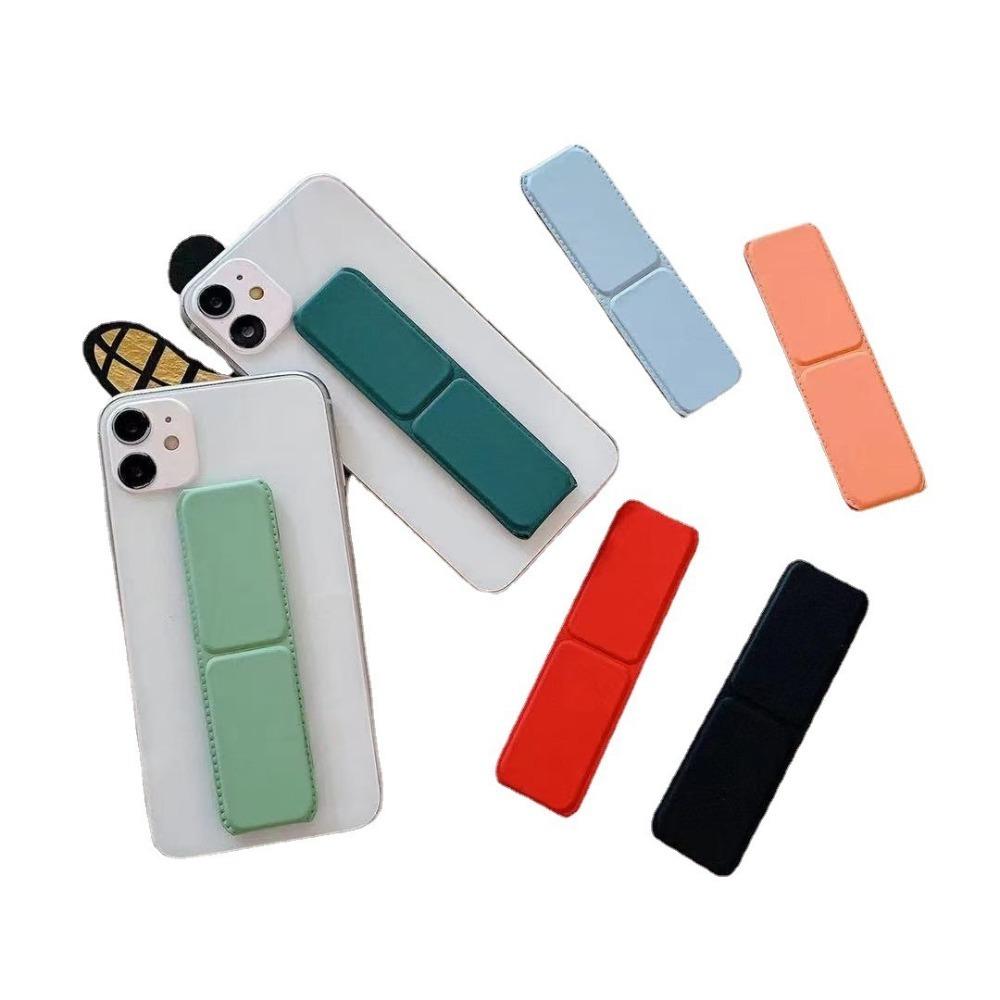 Folding Phone Holder Solid Color Push Pull Phone Rack Portable Phone Ring Buckle  for Creative Use