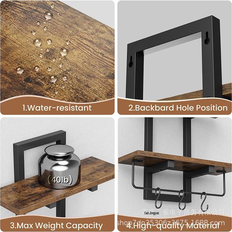 Wooden Wall-Mounted Shelf: Floating Storage for Living Room, Bedroom, Bathroom & Kitchen Décor