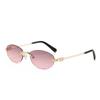 Vintage Oval Metal Sunglasses Women Men Fashion High Quality Brand Sun Glasses Outdoor Travel Daily Lady Man Eyewear UV400