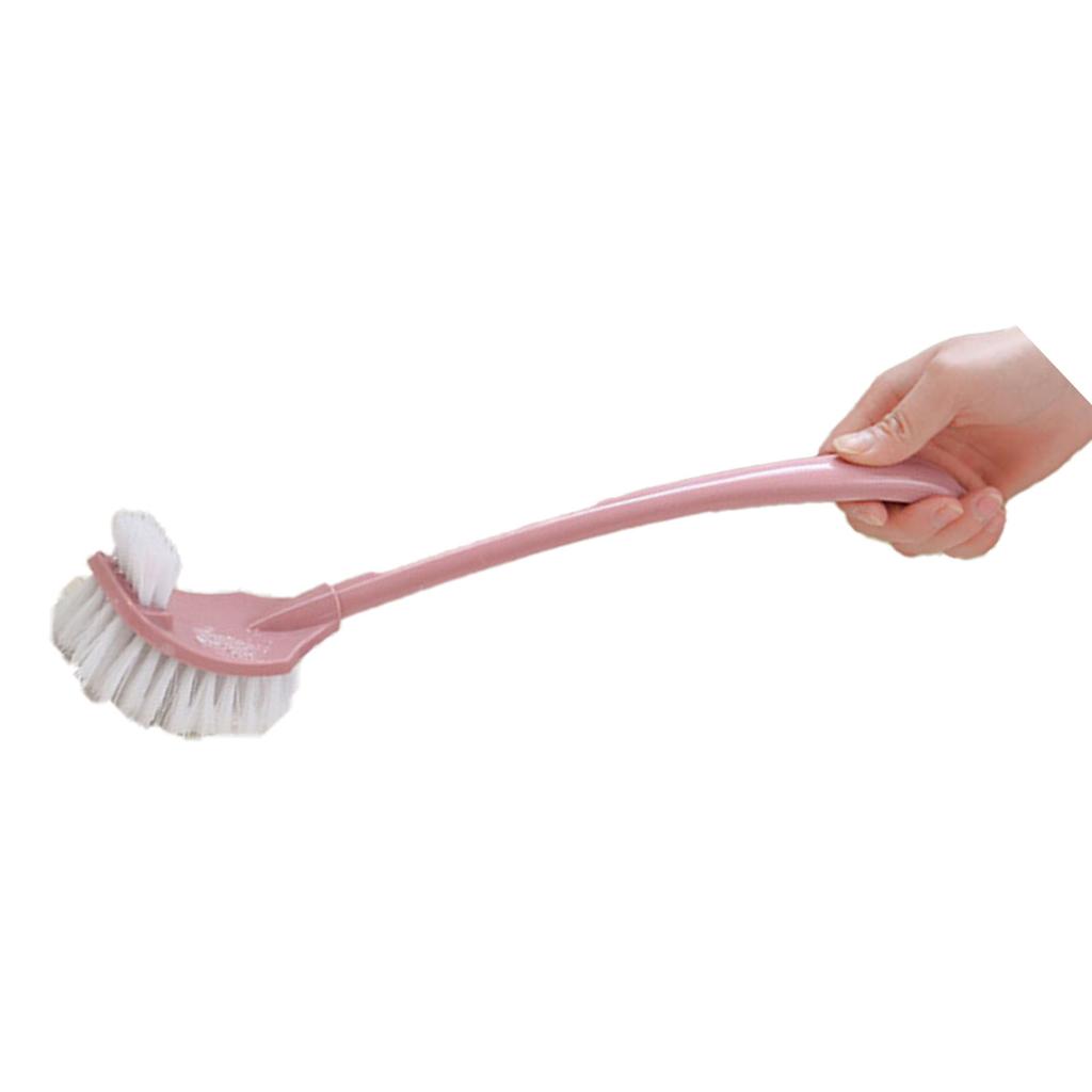Toilet Brush Set Plastic Double Sided Brush Head Toilet Scrubber Holder Set for Home Hotel Bedroom