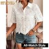 Bluse & Camicie Casual da Donna con Collo Polo a Manica Corta