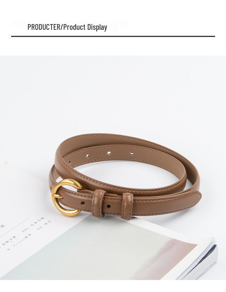 Cuckoo Women's Genuine Leather Skinny Belt for Jeans - Versatile Cowhide Casual Accessory
