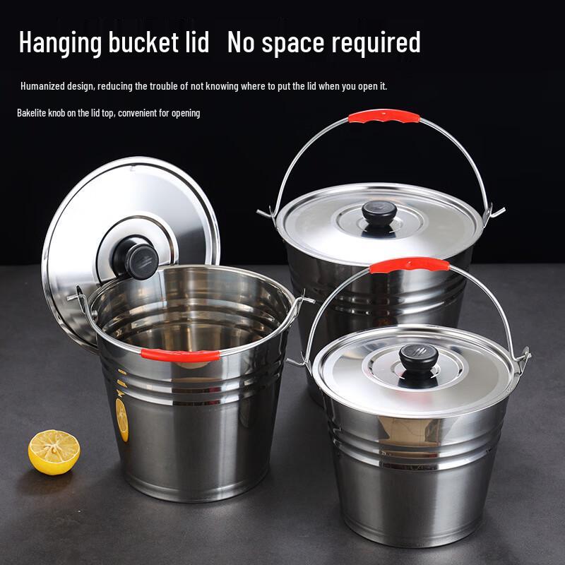 201 Stainless Steel Portable Buckets with Handle (3-Pack)