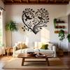 Metallväggkonst Hjärta Kärleksfåglar Svart Järn Silhuett Dekor Bröllop Alla Hjärtans Dag Trädgård