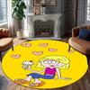 1 adet Lizzie McGuire Y Sus Locuras1 Tasarımlı Baskılı Alan Yuvarlak Halı Yatak Odası Oturma Odası Ev Dekorasyonu Halılar Paspas Kaymaz Paspas Yatak Yanı Halısı
