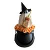 Witch Hat Ghost Cauldron Figurine Halloween Cartoon Ghost Cauldron Statue Sculpture Holiday Party Desktop Decoration Ornament