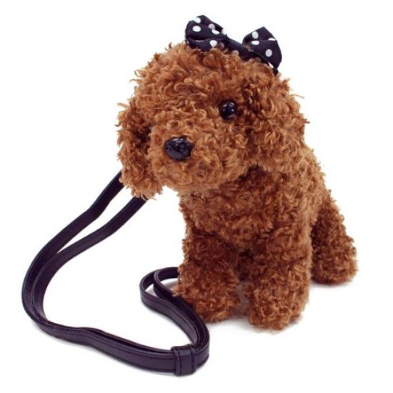 BESTEVER Mini Pouch Plush Toy Pouch Dog Toy Poodle Black Ribbon 46060
