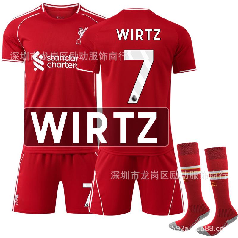 2 Quick-drying Club No. 1 Salah jersey Children's Liverpool home Nota football jersey set