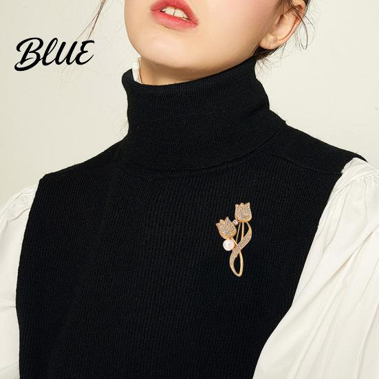 Decorative Collar Pin Women Alloy Brooch Pin Tulip Shape Lapel