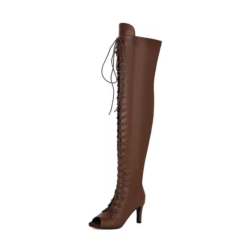 Black High Women Heels Soft Peep