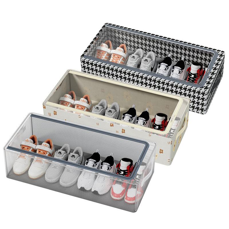 Faltbare Aufbewahrungsschuhbox Haushaltliche kostenlose Installation Schuhaufbewahrungsbox Transparente Schuh- und Schuhaufbewahrungsbox mit Deckel Staubdichte Schuhbox