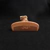 Solid Wood Moon Comb: Peach Wood Carved Straight Hair Comb, Portable and Scalp Massaging with Custom Logo/Gift Text.