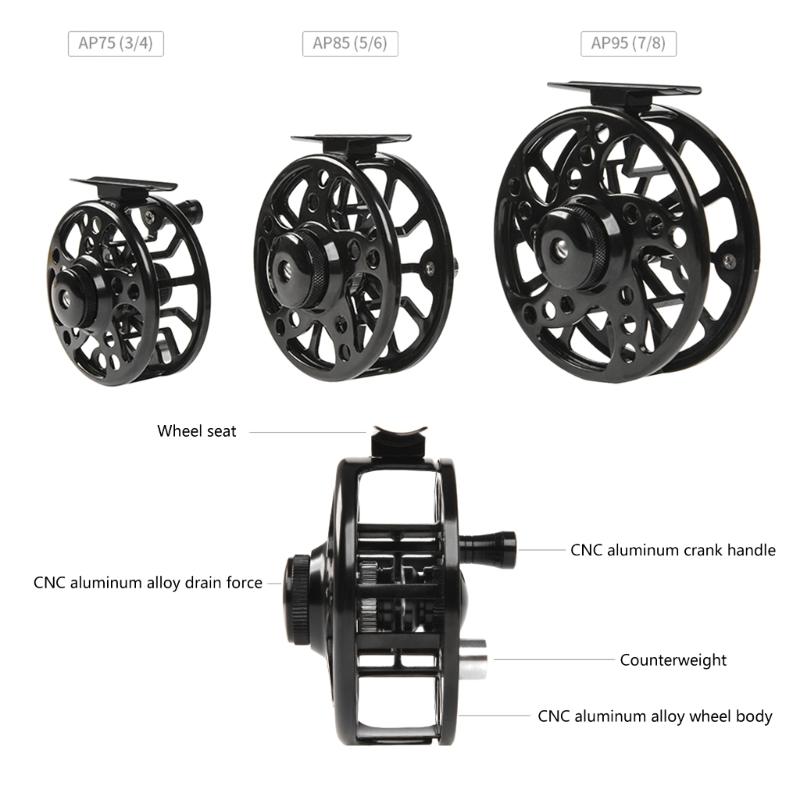 Fly Fishing Reel and Spare Spool, 2+1BB 1:1 Aluminum Alloy Body Spool 3/4 5/6 7/8 Right Left Hands Exchange Fishing Reel