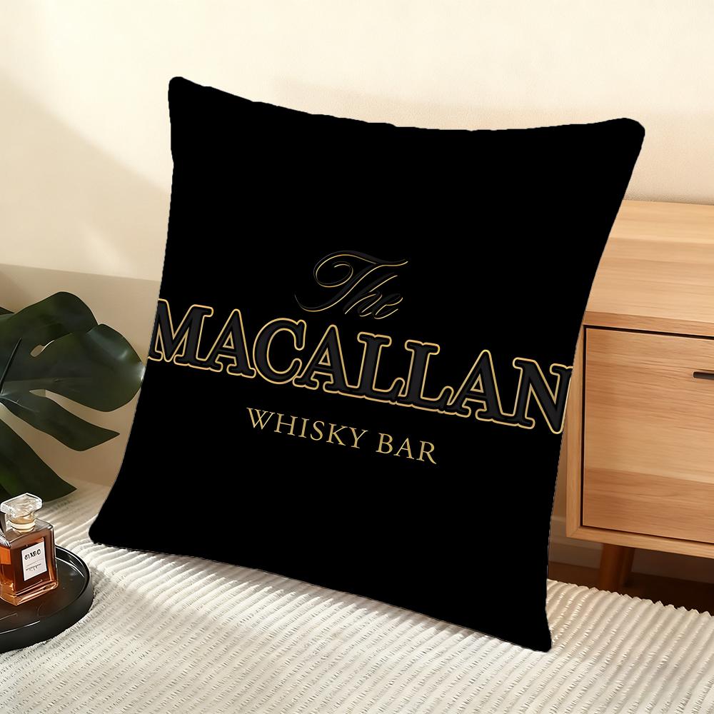 M-Macallanns W-Whiskey Cushion Cover Soft Short Plush Pillow Cover Smooth Cozy Texture Aesthetic Cushion Case Home Decor