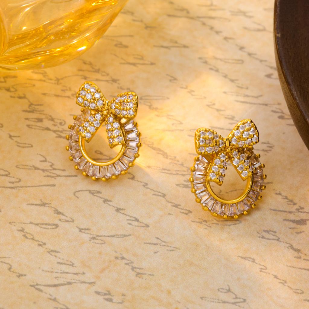 Earrings Women Cross-border Fashion Zircon Heart Simple Niche Temperament Versatile Accessories