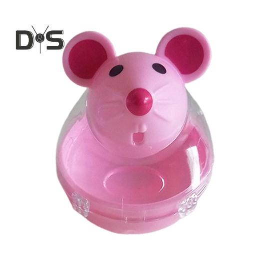 

Диспенсер для іграшок для котів великої ємності, прозорий дизайн у формі миші, інтерактивна іграшка для котів, диспенсер для їжі, іграшка для ласощів рожевий