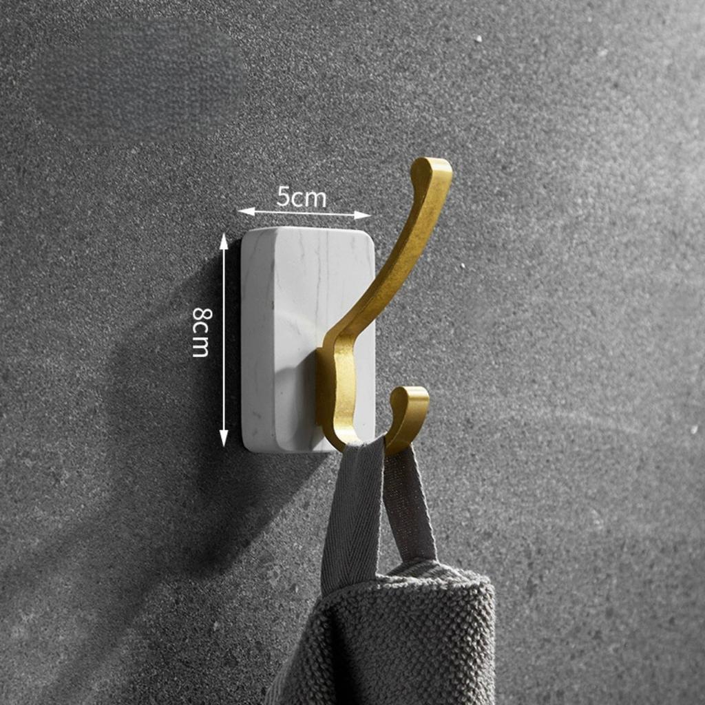 Marble Towel Hook Wall Mount Brushed Gold Towel Hanger, Robe Hooks Bathroom Clothes Hooks,Bathroom Hardware,kitchen Hook
