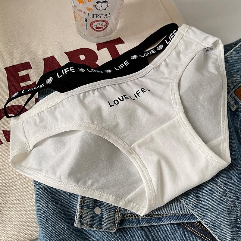 

Женские летние новые стильные сладкие мягкие удобные трусы-бикини с буквенным принтом на талии M