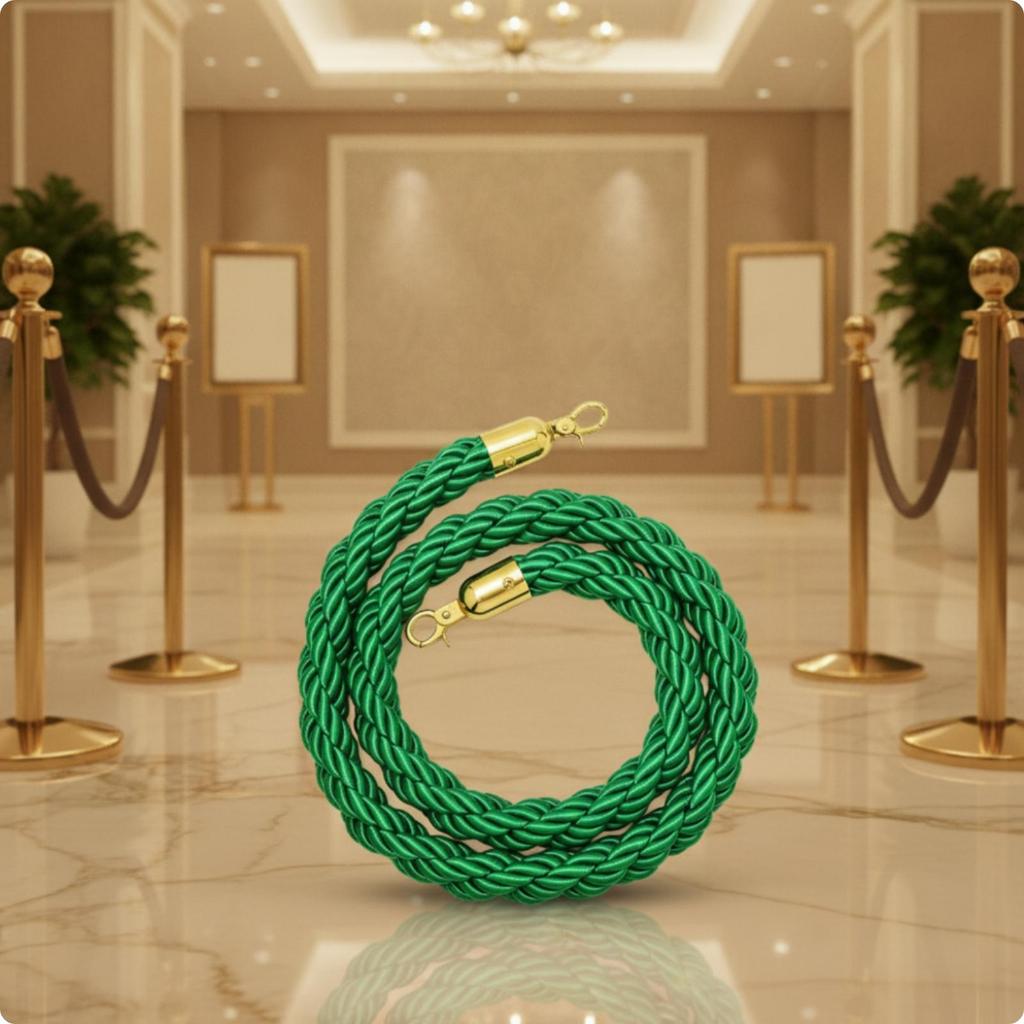 Braided Rope Barrier Decorative Stanchion Metal Clips